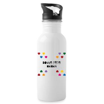 Happy Mother's Day - Mother's Day - Water bottle with straw - white - Right