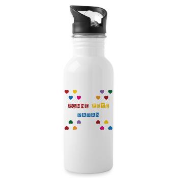 Happy Mother's Day - Mother's Day - Water bottle with straw - white - Right