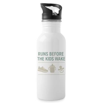 Running Mom, Dad, Jogging Parents - Water bottle with straw - white - Right
