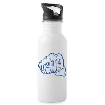 Bochum Design mit Vorwahl 0234 Ruhrpott Style - Trinkflasche mit integriertem Trinkhalm - Weiß - Rechts