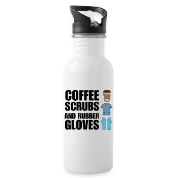 Nurse Coffee Medizinische Student Worker Pflegeschule - Trinkflasche mit integriertem Trinkhalm - Weiß - Rechts