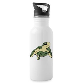 Turtle Turtles - Water bottle with straw - white - Right