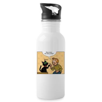 Franky & Meeko first meeting - Water bottle with straw - white - Right