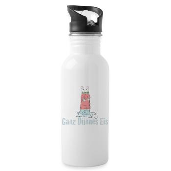 Ganz Dünnes Eis Deutscher Humor - Water bottle with straw - white - Right