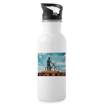MTB - Trinkflasche mit integriertem Trinkhalm - Weiß - Rechts
