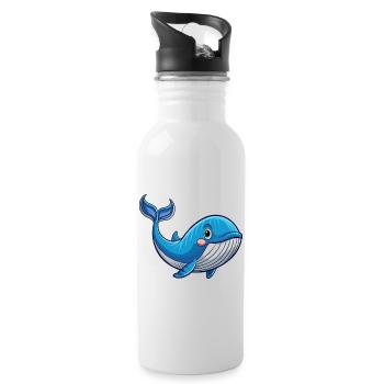 Wal - Trinkflasche mit integriertem Trinkhalm - Weiß - Rechts
