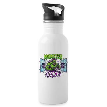 Monster Voice Rocker - Trinkflasche mit integriertem Trinkhalm - Weiß - Rechts
