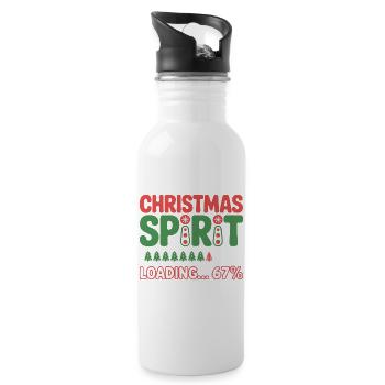 Christmas Spirit Loading 67% – Festive Humor - Gourde avec paille intégrée - blanc - Droite