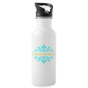 Deswerweschen Ornament Glitzer - Trinkflasche mit integriertem Trinkhalm - Weiß - Rechts