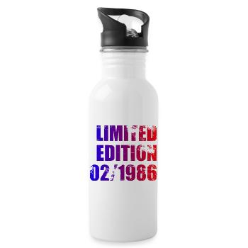 40e anniversaire Édition Limitée 02/1986 - Gourde avec paille intégrée - blanc - Droite