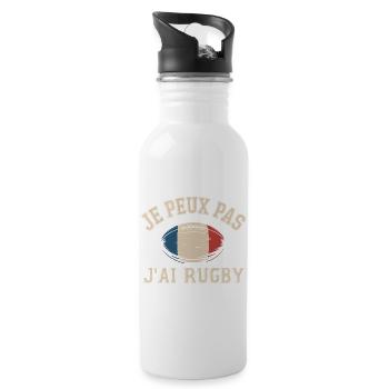 I can't I have rugby - Water bottle with straw - white - Right