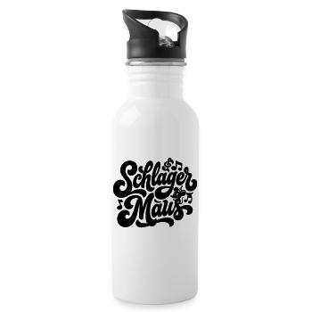 Schlager Maus - Schlagermaus - Schlagermusik - Water bottle with straw - white - Right