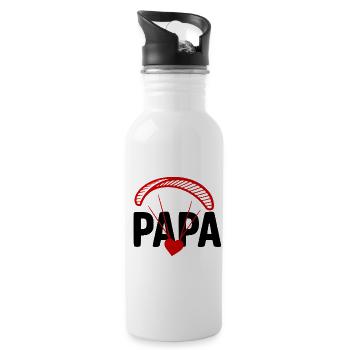 Papa Parapente, Parapente avec le cœur - Gourde avec paille intégrée - blanc - Droite