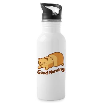 Cat Bread Meme - Water bottle with straw - white - Right