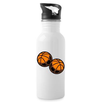 Basketball Symbol Team - Trinkflasche mit integriertem Trinkhalm - Weiß - Rechts