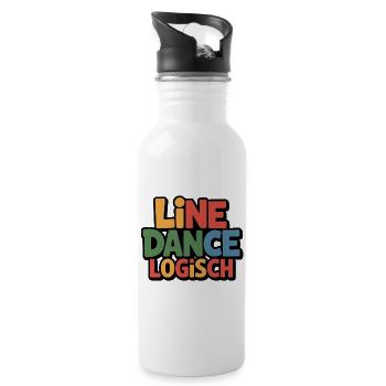 Line Dance Logisch - Trinkflasche mit integriertem Trinkhalm - Weiß - Rechts