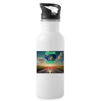 Only the journey you don't start is impossible - Water bottle with straw - white - Right