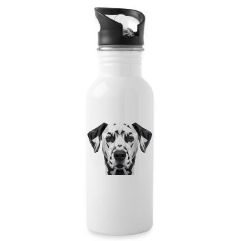 Dalmatian Dog Lover I Love Dalmatians - Water bottle with straw - white - Right
