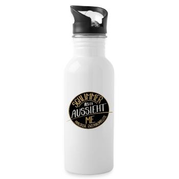 Schlimmer als es aussieht, ME  - Trinkflasche mit integriertem Trinkhalm - Weiß - Rechts