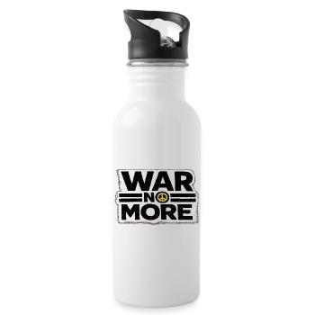 War No More – Sticker Peace & Humanity  - Gourde avec paille intégrée - blanc - Droite