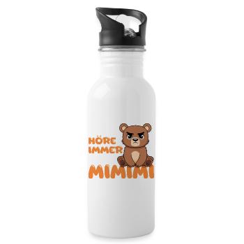 Ich Höre Immer Nur Mimimi Bär - Trinkflasche mit integriertem Trinkhalm - Weiß - Rechts