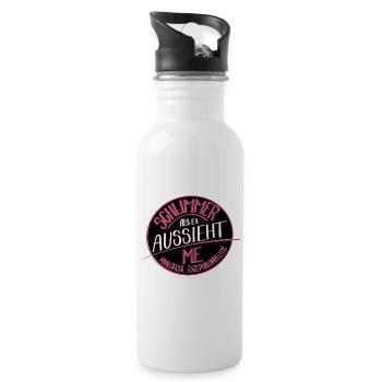 Schlimmer als es aussieht, M.E. - Trinkflasche mit integriertem Trinkhalm - Weiß - Rechts