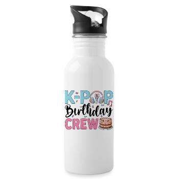 K-Pop Birthday Crew - Trinkflasche mit integriertem Trinkhalm - Weiß - Rechts