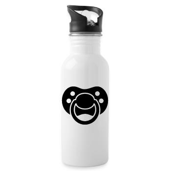 Schnuller Silhouette – Baby Design - Trinkflasche mit integriertem Trinkhalm - Weiß - Rechts