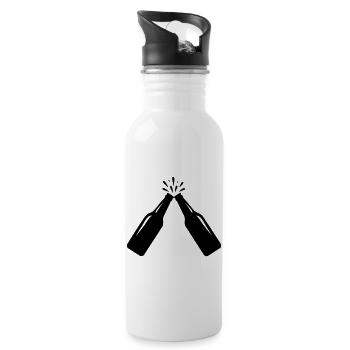 Cheers – Beer Bottles Toast - Water bottle with straw - white - Right