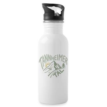 Tannheimer Tal Alpen Herz Panorama - Trinkflasche mit integriertem Trinkhalm - Weiß - Rechts