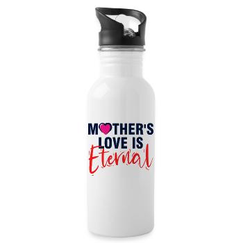 Mutterliebe ist ewige elegante Typografie - Trinkflasche mit integriertem Trinkhalm - Weiß - Rechts