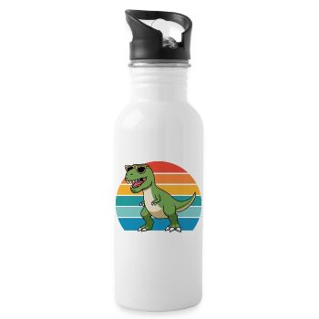 Trex Tyrannosaurus Rex T-Rex Dino Dinosaur - Water bottle with straw - white - Right