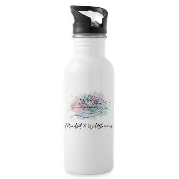 Mindset Wildflowers Flowers Boho Nature Saying - Water bottle with straw - white - Right