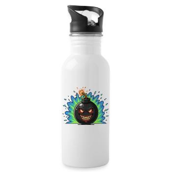 Angry Bomber Ball Neonburst - Water bottle with straw - white - Right