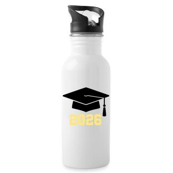 Graduate 2026 Bachelor Hat - Water bottle with straw - white - Right