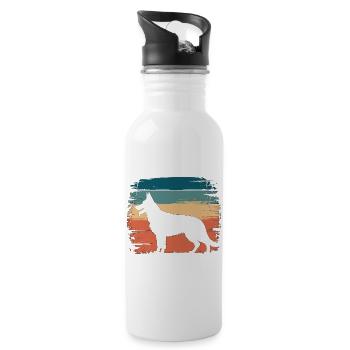 Dingo Australischer Wildhund Tierliebhaber Design - Trinkflasche mit integriertem Trinkhalm - Weiß - Rechts