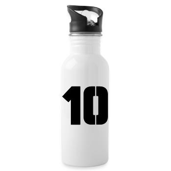 10 - Trinkflasche mit integriertem Trinkhalm - Weiß - Rechts