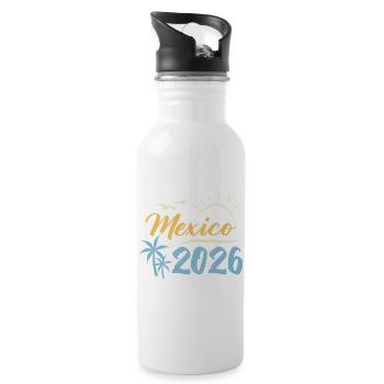 Mexiko 2026 - Trinkflasche mit integriertem Trinkhalm - Weiß - Rechts