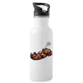 Rauhaardackel Dackel Dackelbesitzer Teckel Tekkel - Trinkflasche mit integriertem Trinkhalm - Weiß - Rechts