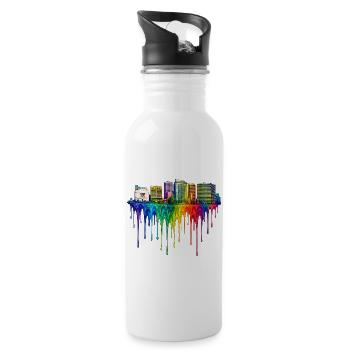Oakland California Tropfende Kunst - Trinkflasche mit integriertem Trinkhalm - Weiß - Rechts