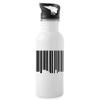 code barres - Gourde avec paille intégrée - blanc - Droite