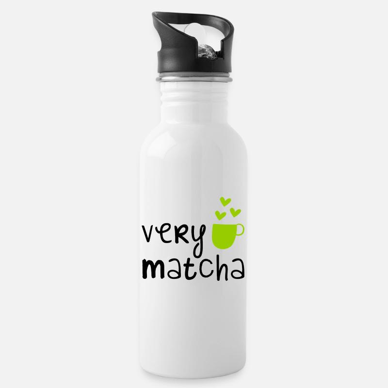 VeryMatcha - Trinkflasche mit integriertem Trinkhalm - Weiß