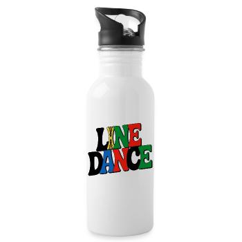 Line Dance Love - Trinkflasche mit integriertem Trinkhalm - Weiß - Rechts
