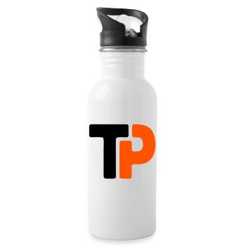 Équipe de ping-pong TP avec logo de tennis de table - Gourde avec paille intégrée - blanc - Droite