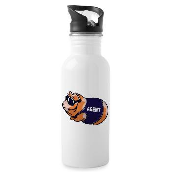 cool guinea pig - Water bottle with straw - white - Right