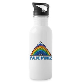 Alpe d'Huez Cycling Mountain - Water bottle with straw - white - Right