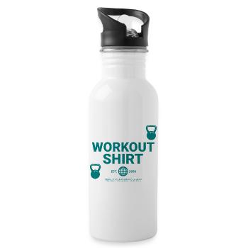 Workout Shirt - Trinkflasche mit integriertem Trinkhalm - Weiß - Rechts