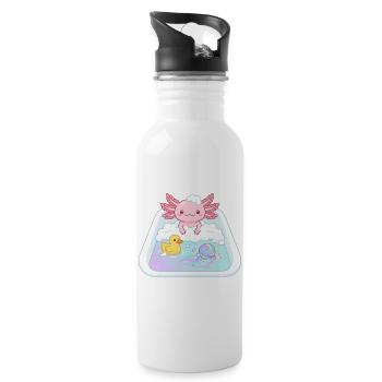 Bathtubs Axolotl - Water bottle with straw - white - Right