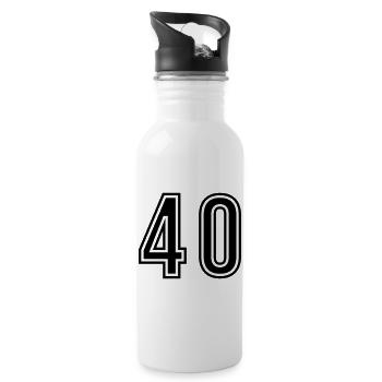 40 Zahl symbol - Trinkflasche mit integriertem Trinkhalm - Weiß - Rechts