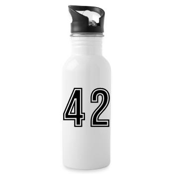 42 Symbole numérique - Gourde avec paille intégrée - blanc - Droite